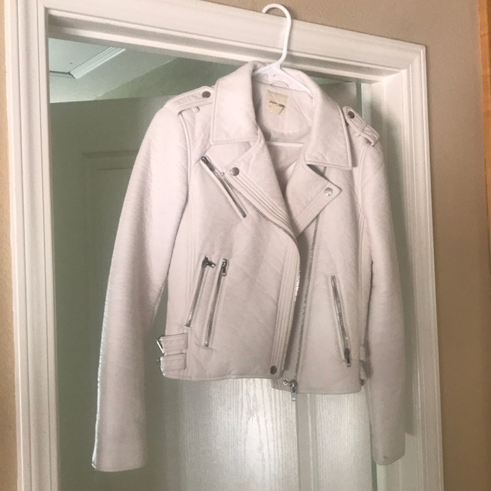 Urban Outfitters white faux leather jacket